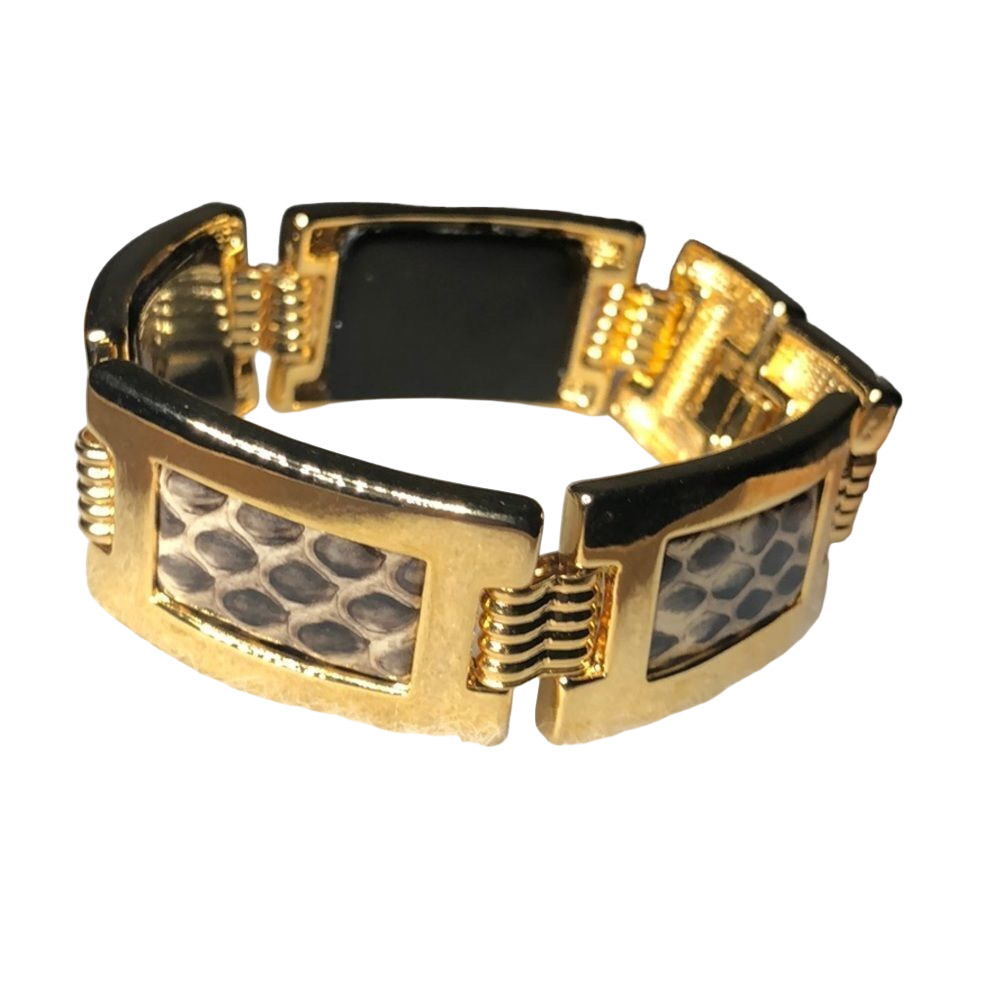 Vintage animal printĀ gold tone claspābracelet